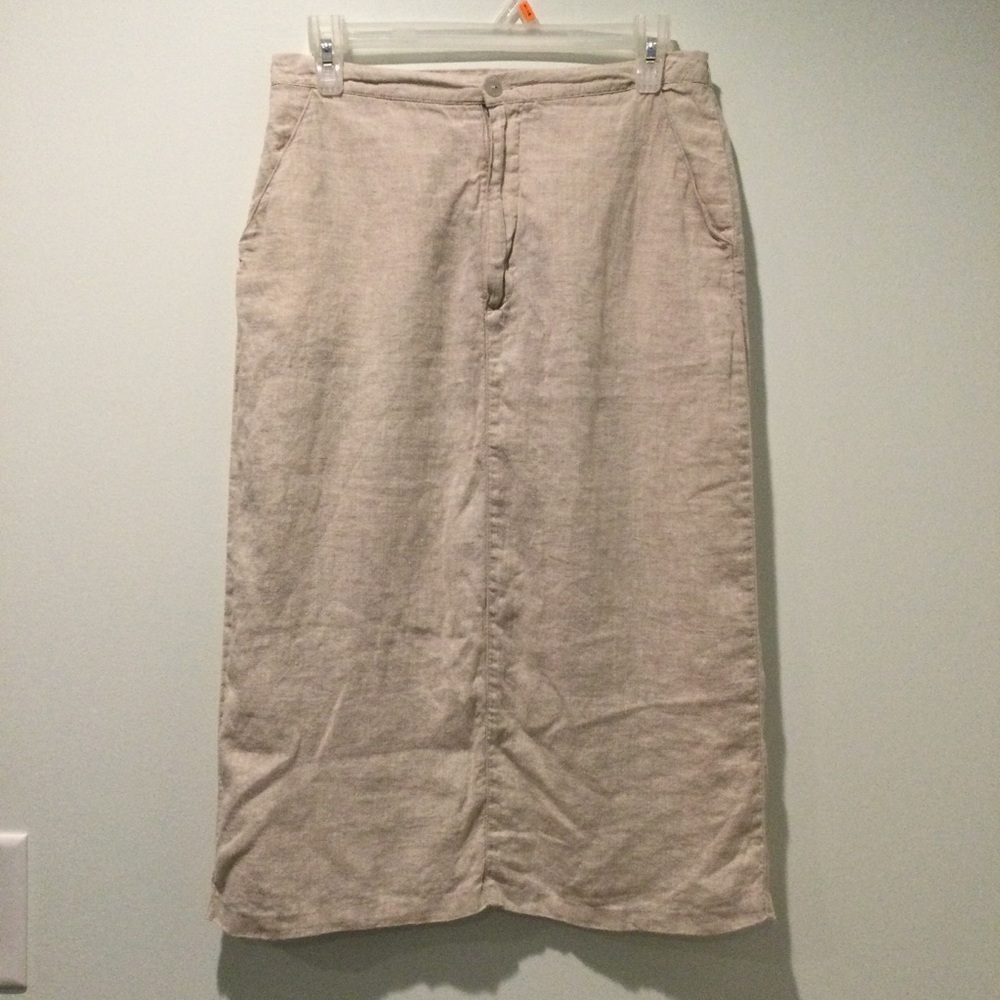 Chico’s 100% Linen Straight Line Pencil Skirt S/6